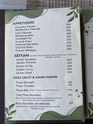 Menu  at Himalayan Spa in Kathmandu