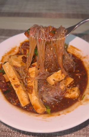 Mapo Tofu at Himalayan Vegan Restaurant in Kathmandu