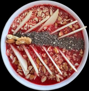 Red smoothie  at Himalayan Vegan Restaurant in Kathmandu