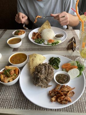 Didho set   at Himalayan Vegan Restaurant in Kathmandu