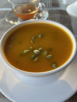 Pumpkin soup.   Prob my favorite thing in the place   at Himalayan Vegan Restaurant in Kathmandu