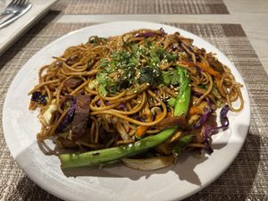 Mixed Chowmein - fantastic!!  at Himalayan Vegan Restaurant in Kathmandu