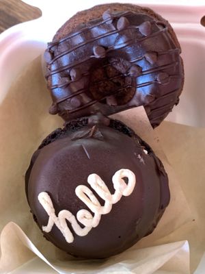 Doorbell and double chocolate donut   at Hello You're Welcome in Pasadena