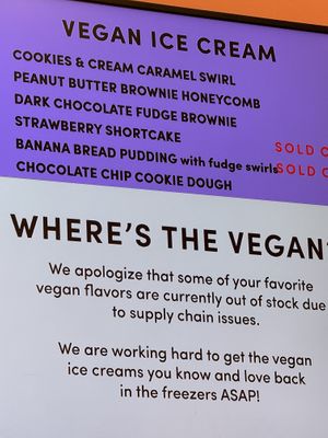 Vegan selection   at Van Leeuwen Ice Cream in Denver