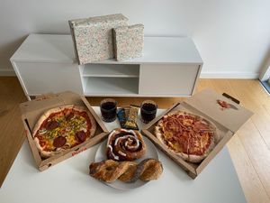 vegan pizza at Express Pizza in Copenhagen