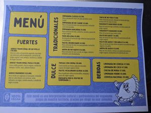 Menu at Shottas Medellin Vegan Food in Medellin