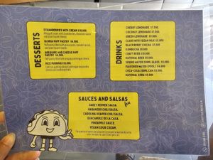 Menu at Shottas Medellin Vegan Food in Medellin