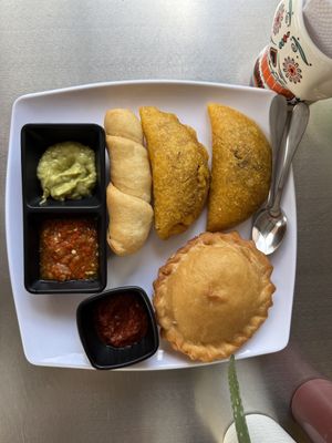 Assorted empanadas and pastries   at Shottas Medellin Vegan Food in Medellin