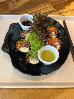 Veggie sushi rolls  at Nourish Table in Central Singapore