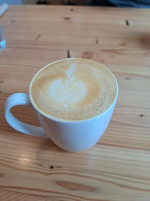 Latte at The Broken Bow in Port Alberni