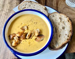 Curried parsnip soup at Park Life in Bangor
