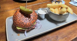 Superfood burger n chips    at Hargadon Bros in Sligo