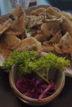 Vegan dumplings  at Mashiro Vallila in Helsinki