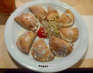Mushrooms and courgette dumplings  at Green Way - Krakow in Krakow