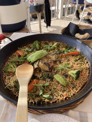 Vegane Paella  at Mirador de las Salinas in Lanzarote