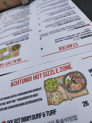 Menu at Modern Korean in Vienna