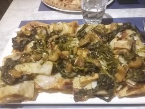 La Vegana 2 - potato, broccoli rabe and porcini mushrooms. Delicious beyond belief. at Demaio in Bilbao