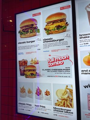 Menu  at Moonburger in Brooklyn