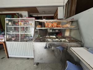 The glass food rack.  at Chang YUAN Vegetarian in Jakarta