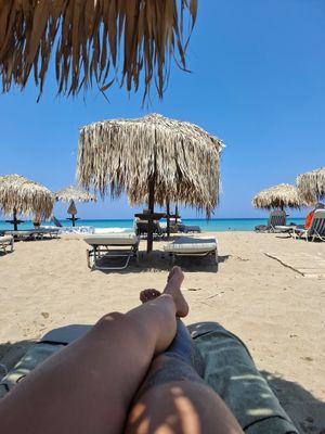 Sunbed area at Kyma in Crete