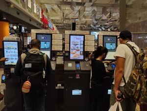 place your order through these kiosks at SIN - Kaveri Indian - T3 Transit in East Singapore