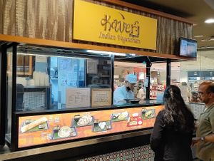 stall front at SIN - Kaveri Indian - T3 Transit in East Singapore