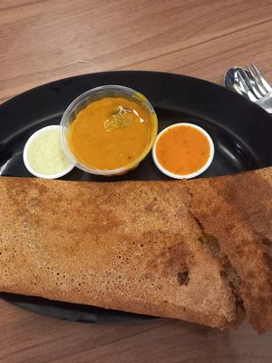 Ragi masala dosa at SIN - Kaveri Indian - T3 Transit in East Singapore