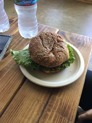 Castro Burger  at Organix Vegan Deli in Los Angeles