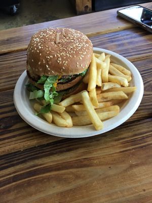 Mac Daddy Burger  at Organix Vegan Deli in Los Angeles