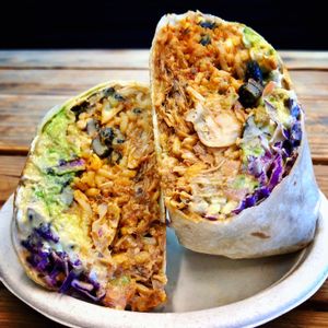Barbacoa Burrito with Avocado  at Organix Vegan Deli in Los Angeles