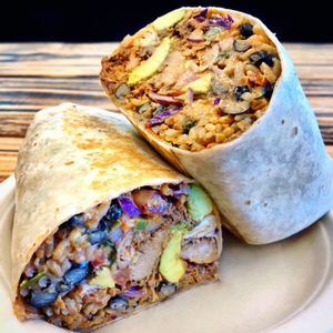 Barbacoa Burrito with Avocado @joesveganfoodgram at Organix Vegan Deli in Los Angeles