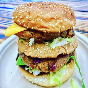 Mac Daddy Big Mac  at Organix Vegan Deli in Los Angeles