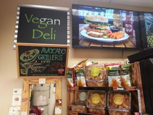 deli window at Organix Vegan Deli in Los Angeles