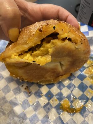 Vegan sausage egg n cheeze  at Moonrise Bagels in Poughkeepsie