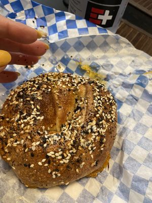 Pretty filling!  at Moonrise Bagels in Poughkeepsie