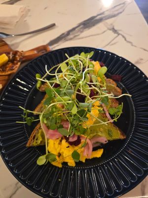 Avocado toast at The Literary in Champaign