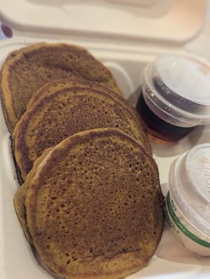 Vegan Pumpkin Pancakes at The Literary in Champaign