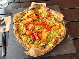 Pesto Pizza at Green Island CPH in Copenhagen