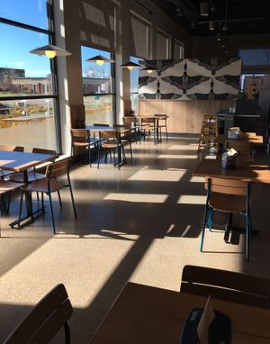 Inside dining area at Whole Foods Market in Edina
