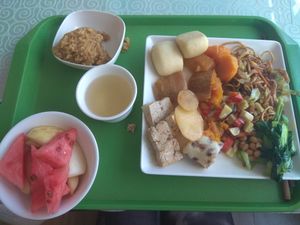 Lunch plate at Yù Sù Gé in Chengdu