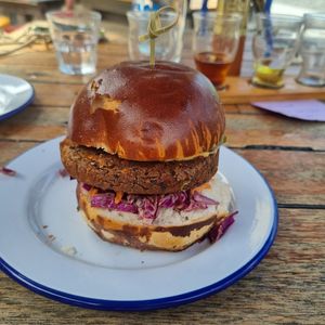 Black Bean Burger at Emporium Brewing in Kaikoura