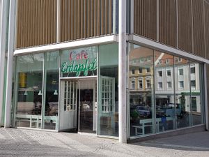 Cafe Erdapfel from the outside at Erdapfel in Luebeck