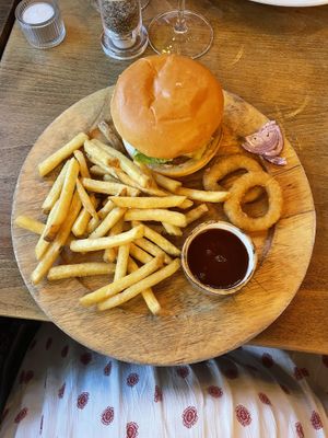 The vegan beyond meat burger  at Fieldhead Hotel in Leicester