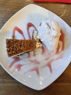 The vegan caramelised biscuit cheesecakee  at Fieldhead Hotel in Leicester