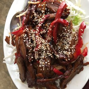 Mongolian ";beef"; at Moonlight Cafe in Seattle