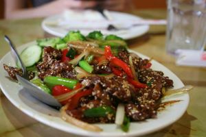 sesame beef at Moonlight Cafe in Seattle