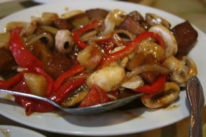 pineapple beef at Moonlight Cafe in Seattle