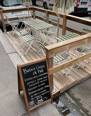 Terrace at Buena Onda Cà Phê in Paris