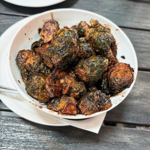 Brussels sprouts with no cheese or baconn  at The Red Grape in Sonoma