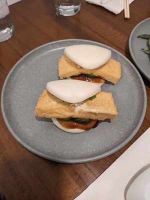 Vegan bao buns made with fried tofu at ototo in Appleton